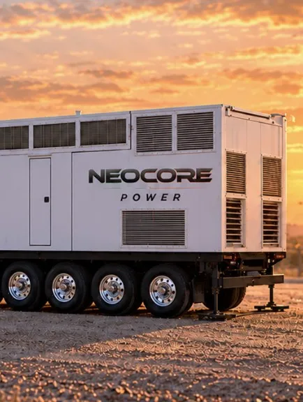 NeoCore Power generator package at sunset (illustrative)